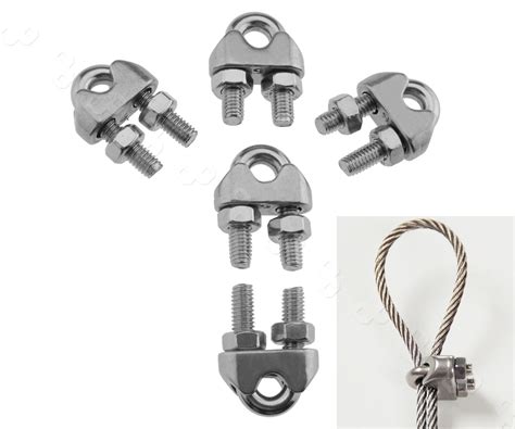 5x 6mm Wire Rope Grip Cable Clamp Clips U Saddle Bolt Fastener