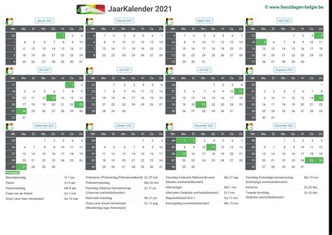 Eenvoudig jaar sjabloon van zak of muur kalenders. Kalender 2021 Jaarkalender | Belgie Verlengde Weekends ...