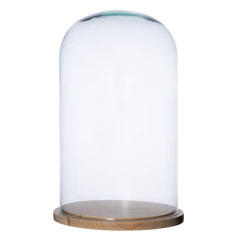 Glass Dome W 231g3wooden Base H38cm D22cm Household Glass Glass