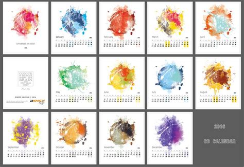 Watercolor Calendar Printable Calendar Monthly By Janoveltydesign