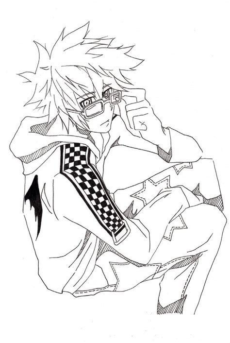 Many different decades even have a significant impact on the. lineart: boy with glasses by nanase08 in 2019 | Anime lineart, Anime guys shirtless, Anime guys ...