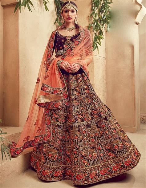 Purple Color Traditional Indian Heavy Designer Wedding Lehenga Choli 10004 Designer Bridal
