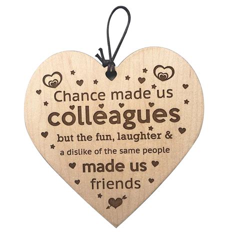 Special Wooden Heart Pendant Plaque Sign Friendship Thank You Colleague