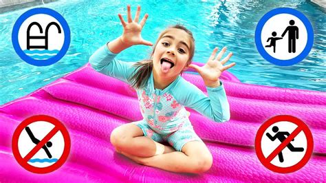 Nastya Shows The Safety Rules In The Pool Youtube