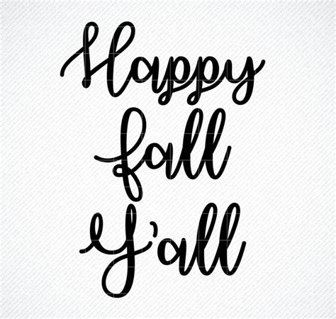 Happy Fall Yall Svg Svg  Png Dxf Eps Silhouette Etsy