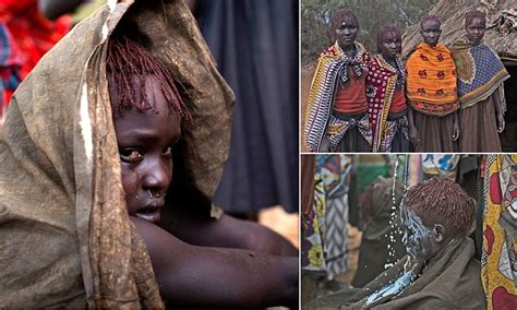 Young Girls Are Lined Up Before Undergoing Tribal Circumcision Ceremony In Kenya Daily Mail Online