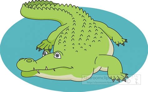 Green Alligator Resting Clipart Classroom Clip Art