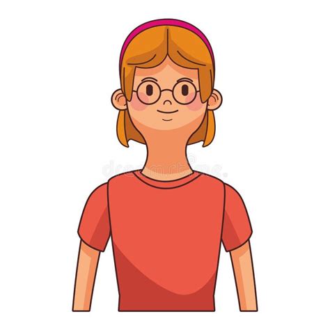 Woman With Glasses Portrait Stock Vector Illustration Of Head