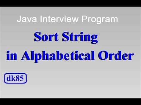 String str= hi all how are y. Sort String in alphabetical order java program || string ...