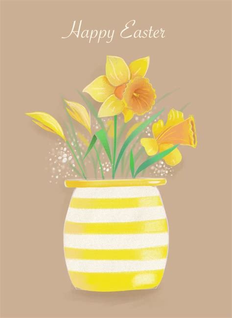 Happy Easter Daffodil Flowers By Dale Simpson Design Cardly