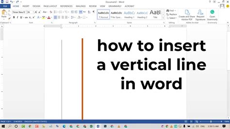How To Insert A Vertical Line In Word Design Talk