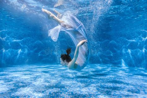 Woman Dances Under Water Stock Image Image Of Femininity 111656311