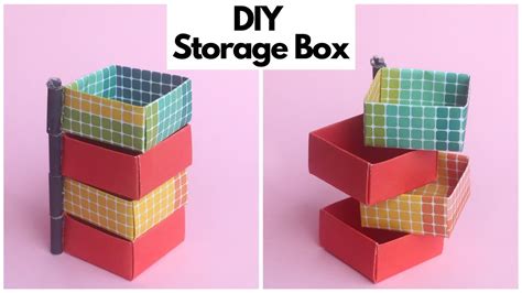 Diy Paper Storage Box Stepper Box Easy Paper Craft Idea Youtube