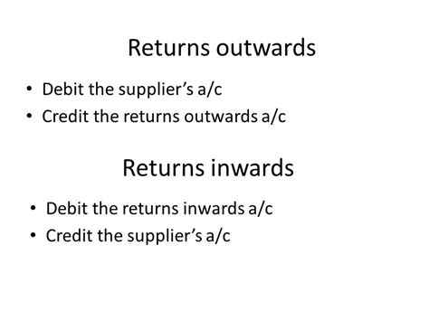 Return Inward Meaning Vs Return Outward 45 Off