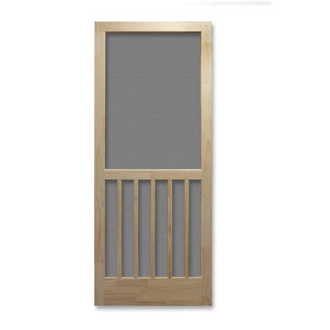 Reliabilt 32 In X 80 In Brown Wood Frame Hinged 5 Bar Screen Door In