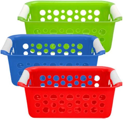 Brightly Colored Plastic Slotted Baskets Storage Bins 48