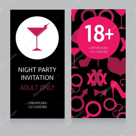 Design Template For Night Party Invitation Vector Illustration Premium