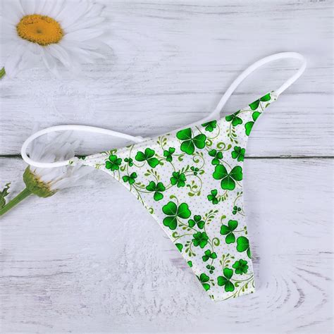 women st patrick s day panties sexy low rise women thongs and g strings lucky grass