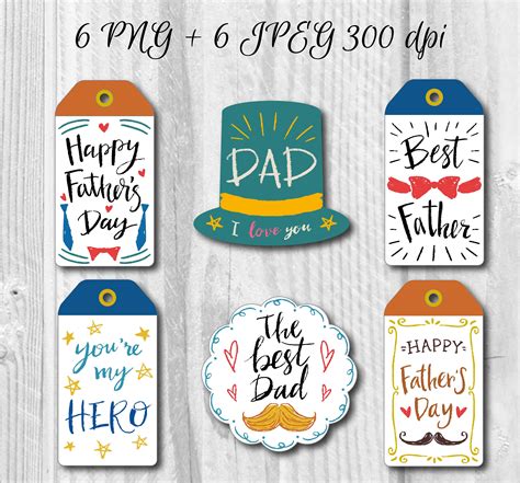 6 Printable Fathers Day T Labels Fathers Tags Fathers Etsy