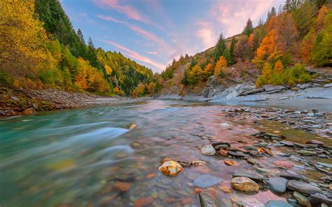 Stream In The Autumn Mountains Hd Wallpaper Background Image 1920x1200