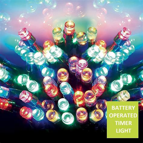 crazygadget® indoor outdoor multi action waterproof batteries operated timer led string fairy