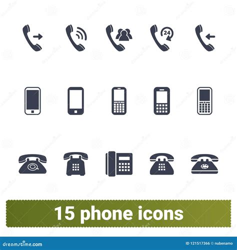 Various Types Of Phone Vector Icons Set Stock Vector Illustration Of