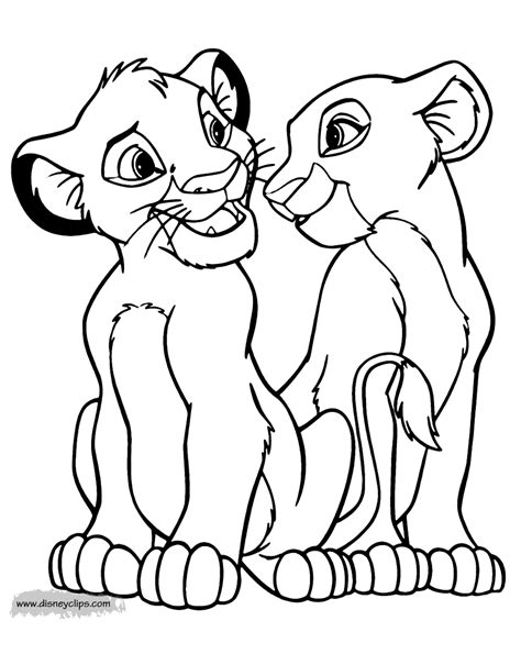 Nala And Simba Coloring Pages Lion King Drawings Lion King Art King