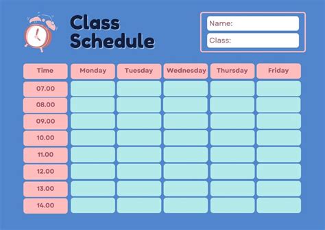 Free Printable Class Schedule Templates To Customize Canva