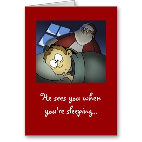 he sees you when you re sleeping christmas card holiday design card holiday
