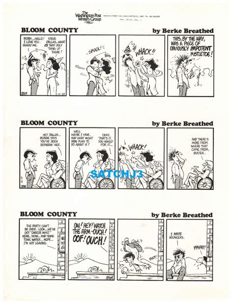 1982 Bloom County Berke Breathed Original Production Art Comic Page