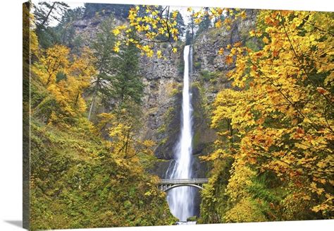 Multnomah Falls In Autumn Columbia River Gorge Oregon Wall Art