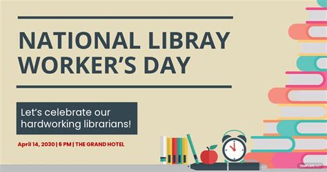 Free National Library Workers Day Facebook Post Template Psd