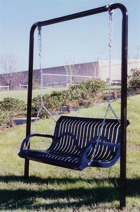 Ribbed Steel Swing Bench | Bench swing, Patio swing, Outdoor