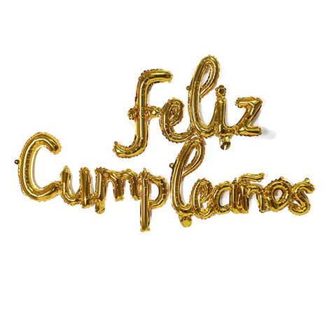 Buy Feliz Cumpleanos Gold Small Letters Conjoined Balloons Feliz