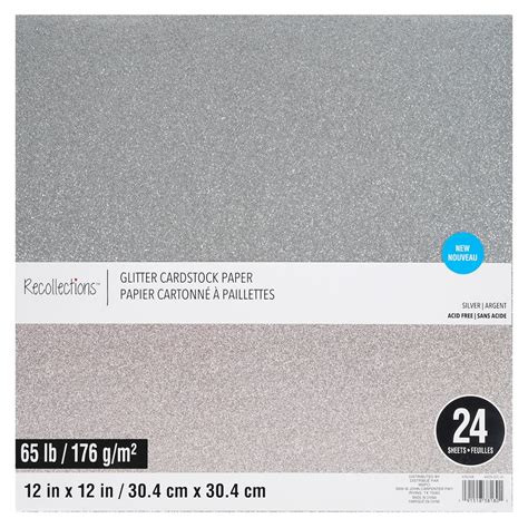 Glitter 12 X 12 Cardstock Paper Pack By Recollections 24 Sheets
