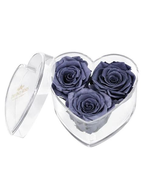 Grey Preserved Rose Acrylic Rose Heart Box In 2020 Heart Box