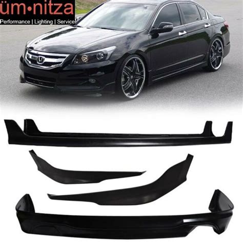 Fits 11 12 Honda Accord Sedan Mugen Style Front Rear Bumper Lip