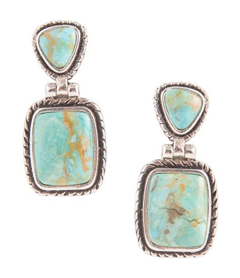 Barse Sterling Silver And Genuine Turquoise Earrings Dillard S