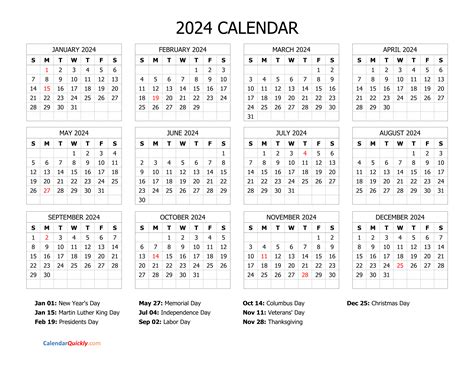 2024 Federal Holiday Calendar Plan Your Year Ahead Get Calender 2023