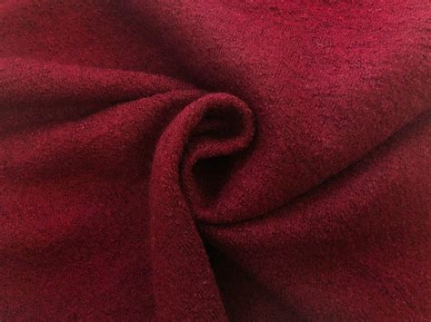 Boiled Wool Blend Knit In Burgundy Bandj Fabrics