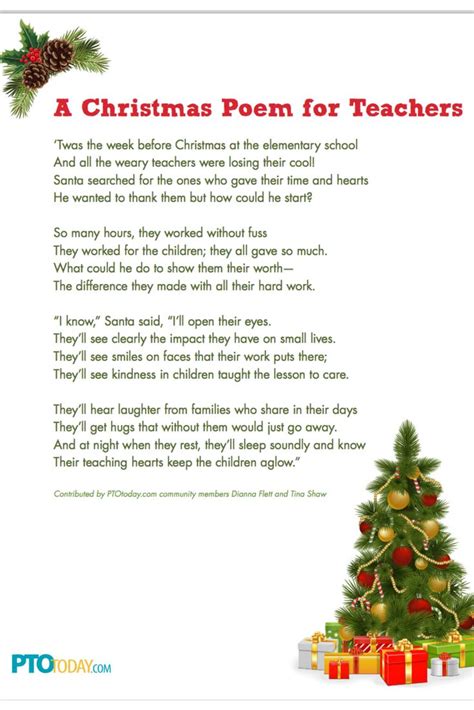 Christmas Poem For Teachers Christmas Poems Teacher