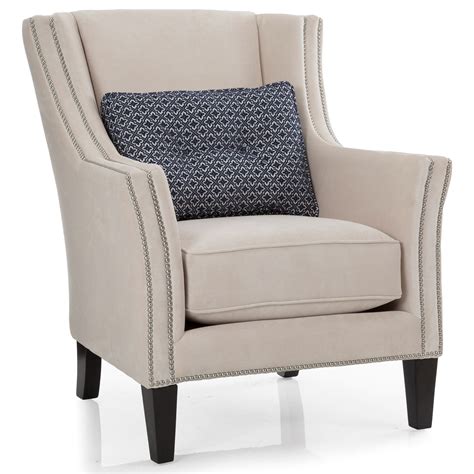 Decor Rest Upholstered Accents Chair With Track Arms And Nailhead Trim