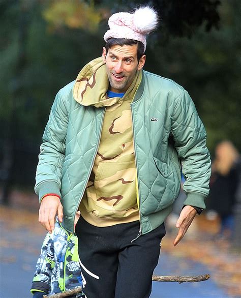 He is currently ranked as world no. Novak Djokovic puts on playful display as he dons daughter's pink bobble hat ...