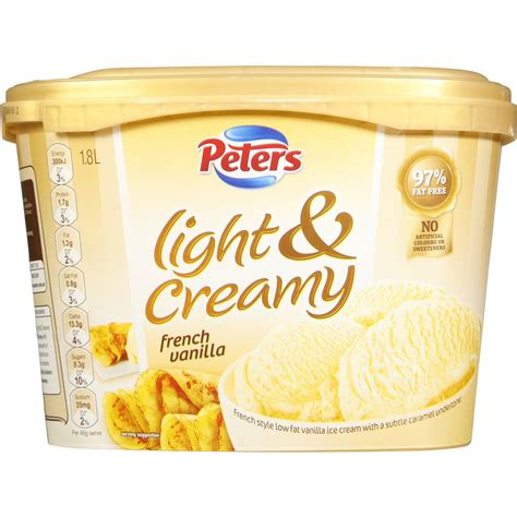 Peters Light And Creamy French Vanilla Ice Cream 18l Woolworths
