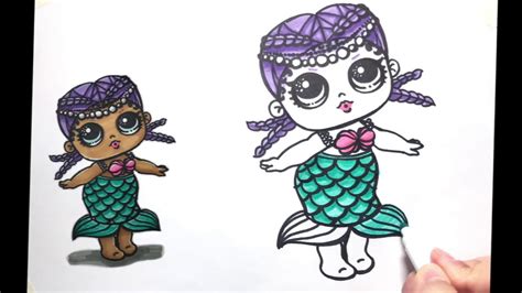 How To Draw A Merbaby Lol Surprise Doll Step By Step Youtube