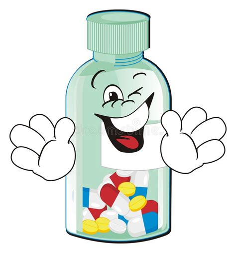 Pills Smiling Happy Cute Pills And Tablets On A Blue Background
