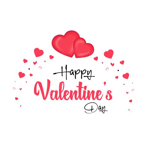 Happy Valentine Day Vector Hd Images Happy Valentines Day Beautiful Typography With Hearts Png