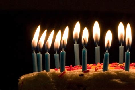 Fileblue Candles On Birthday Cake Wikimedia Commons