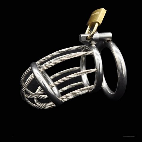 A Steel Wire Penis Cage Penis Ring Sex Toys For Men Metal Lock Cock Cage Sex Product Male