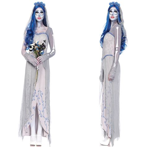 New Women Vampire Zombie Dress Decadent Dark Ghost Bride Sexy Costumes
